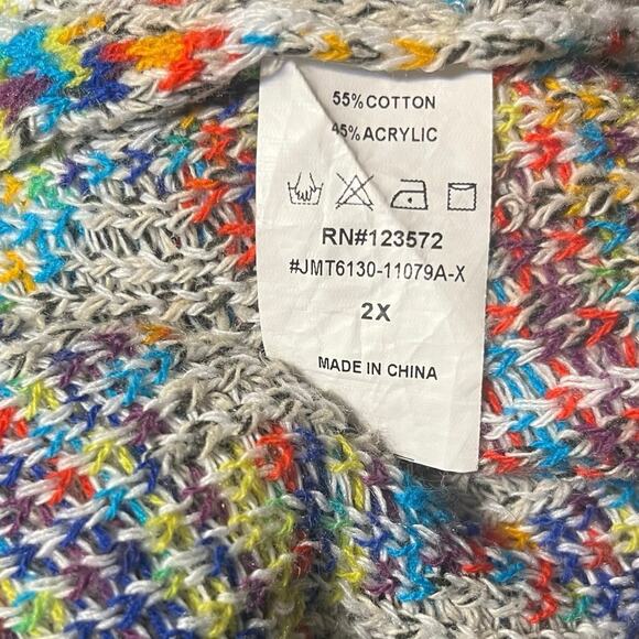 ON BLUE Aztec Long Knit Cardigan Sweater 2x Duster Boho Western Tribal Hippie - Picture 12 of 13